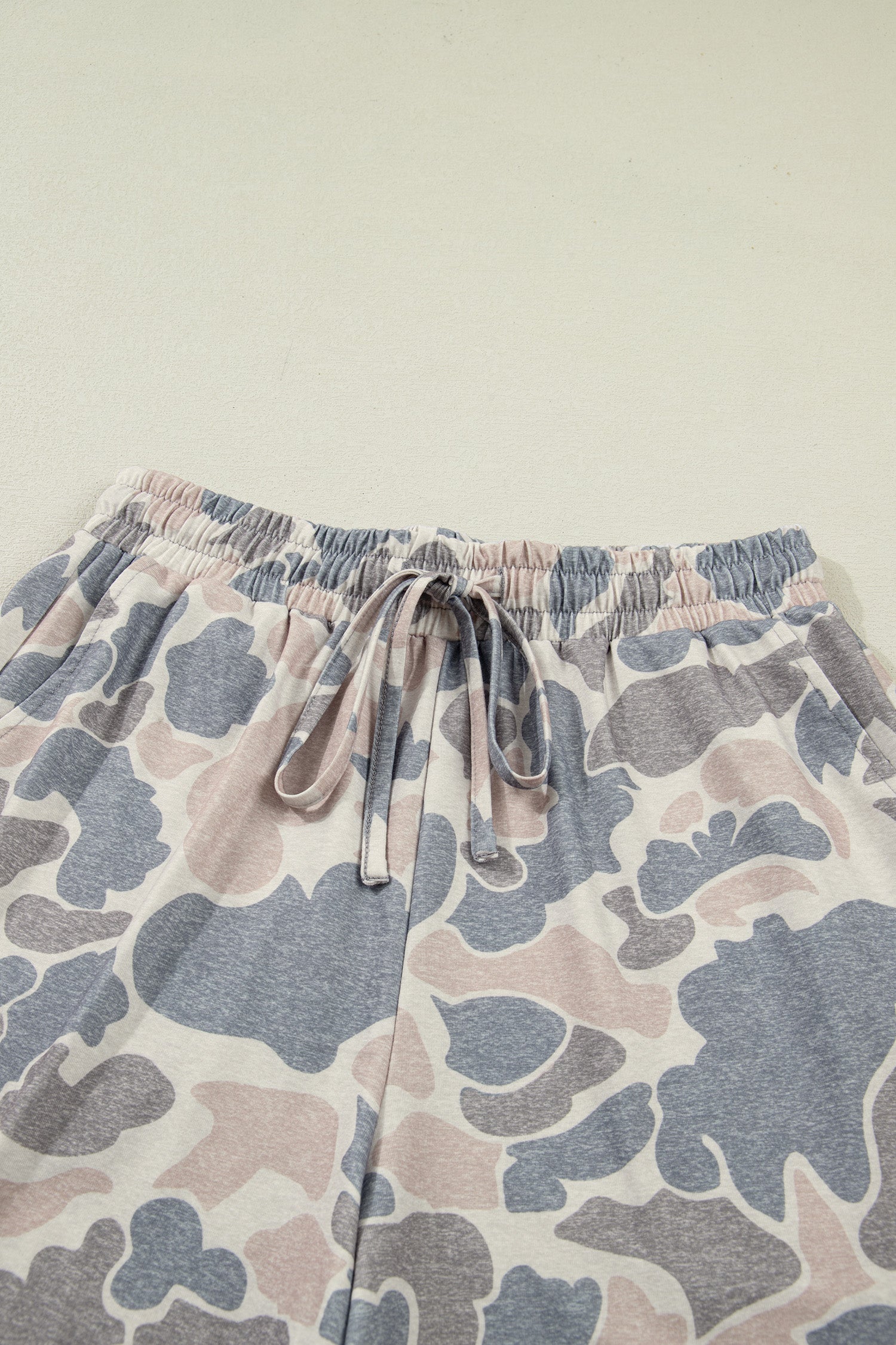 Multicolour Camouflage Loose Tee Drawstring Shorts 2pcs Outfit